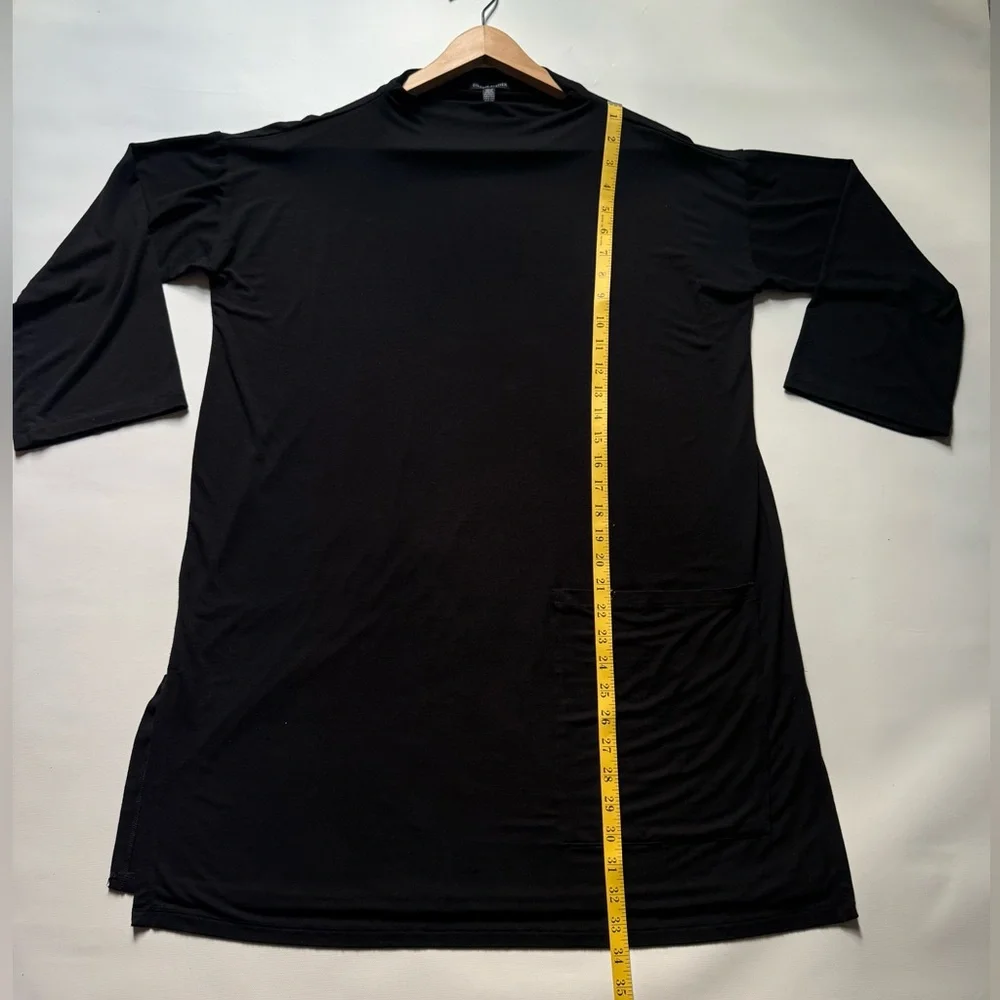 Eileen Fisher Women's Stretch Jersey Patch Pocket Black Tunic Size:M - Picture 8 of 11